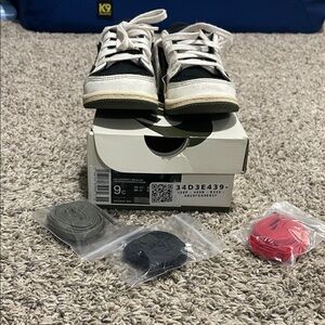 Nike Kids Black and White Sneakers with Extra Laces